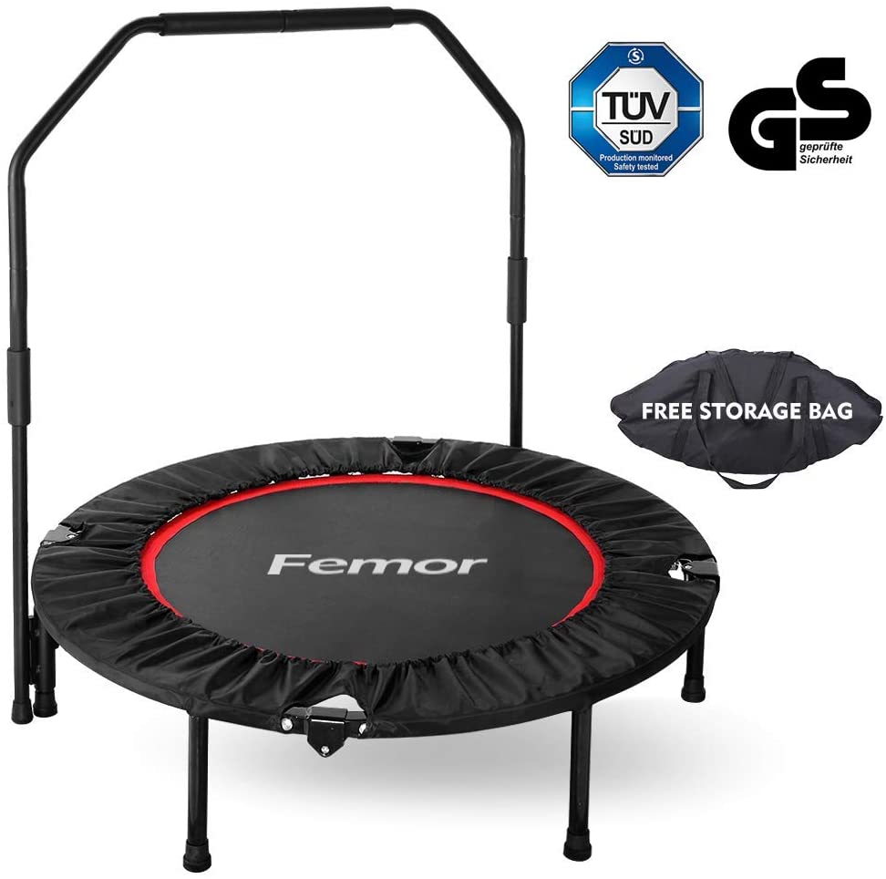 Gielmiy Trampolino fitness con diametro di circa 101 cm peso fino a 150 kg tappeto elastico pieghevole per allenamento indo/outdoor 