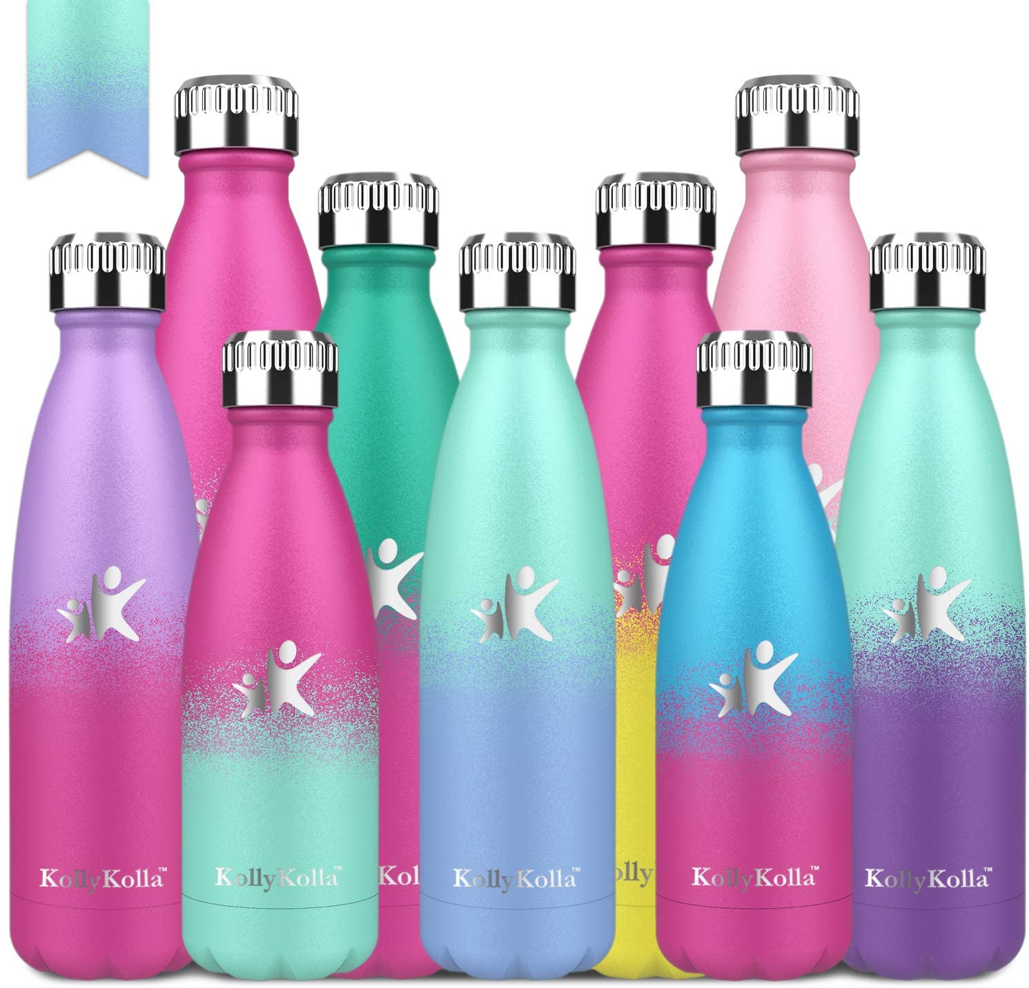 Borracce per Scuola 500 ml Bottiglia Acqua in Acciaio Inox Palestra Yoga 24 Ore Freddo & 12 Caldo Brand Senza BPA Allaperto Umi Borraccia Termica Sport 